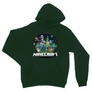 Sötétzöld Minecraft unisex kapucnis pulóver - Kerek Minecraft logó II.