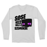 Fehér Minecraft férfi hosszú ujjú póló - Sose nézz bele a szemükbe – Enderman