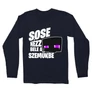 Sötétkék Minecraft férfi hosszú ujjú póló - Sose nézz bele a szemükbe – Enderman