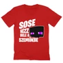 Piros Minecraft férfi V-nyakú póló - Sose nézz bele a szemükbe – Enderman
