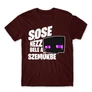 Bordó Minecraft férfi rövid ujjú póló - Sose nézz bele a szemükbe – Enderman