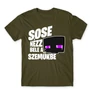 Khaki Minecraft férfi rövid ujjú póló - Sose nézz bele a szemükbe – Enderman
