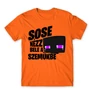 Narancs Minecraft férfi rövid ujjú póló - Sose nézz bele a szemükbe – Enderman