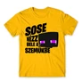 Sárga Minecraft férfi rövid ujjú póló - Sose nézz bele a szemükbe – Enderman