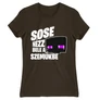 Barna Minecraft női rövid ujjú póló - Sose nézz bele a szemükbe – Enderman