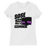 Fehér Minecraft női rövid ujjú póló - Sose nézz bele a szemükbe – Enderman