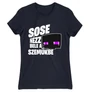 Sötétkék Minecraft női rövid ujjú póló - Mine awayMinecraft női rövid ujjú póló - Sose nézz bele a szemükbe – Enderman