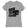 Sportszürke Minecraft női rövid ujjú póló - Sose nézz bele a szemükbe – Enderman