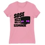 Világos rózsaszín Minecraft női rövid ujjú póló - Sose nézz bele a szemükbe – Enderman