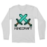 Fehér Minecraft férfi hosszú ujjú póló - Swords