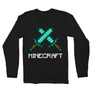 Fekete Minecraft férfi hosszú ujjú póló - Swords