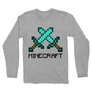 Sportszürke Minecraft férfi hosszú ujjú póló - Swords