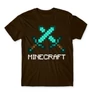 Barna Minecraft férfi rövid ujjú póló - Swords