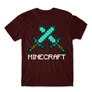 Bordó Minecraft férfi rövid ujjú póló - Swords