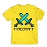 Citromsárga Minecraft férfi rövid ujjú póló - Swords
