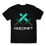 Fekete Minecraft férfi rövid ujjú póló - Swords