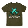 Khaki Minecraft férfi rövid ujjú póló - Swords