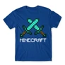 Királykék Minecraft férfi rövid ujjú póló - Swords