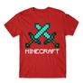 Piros Minecraft férfi rövid ujjú póló - Swords