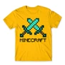 Sárga Minecraft férfi rövid ujjú póló - Swords