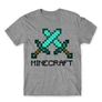 Sportszürke Minecraft férfi rövid ujjú póló - Swords