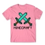Világos rózsaszín Minecraft férfi rövid ujjú póló - Swords