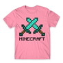 Kép 23/25 - Világos rózsaszín Minecraft férfi rövid ujjú póló - Swords
