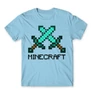 Világoskék Minecraft férfi rövid ujjú póló - Swords
