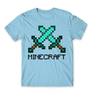 Kép 22/25 - Világoskék Minecraft férfi rövid ujjú póló - Swords