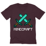 Kép 12/12 - Bordó Minecraft férfi V-nyakú póló - Swords