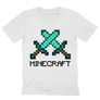 Kép 3/12 - Fehér Minecraft férfi V-nyakú póló - Swords