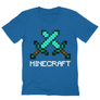 Kép 5/12 - Királykék Minecraft férfi V-nyakú póló - Swords