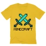 Sárga Minecraft férfi V-nyakú póló - Swords