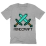 Sportszürke Minecraft férfi V-nyakú póló - Swords