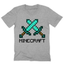 Kép 10/12 - Sportszürke Minecraft férfi V-nyakú póló - Swords