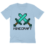 Kép 11/12 - Világoskék Minecraft férfi V-nyakú póló - Swords