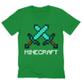 Kép 1/12 - Zöld Minecraft férfi V-nyakú póló - Swords