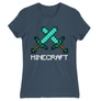 Denim Minecraft női rövid ujjú póló - Swords
