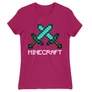 Pink Minecraft női rövid ujjú póló - Swords