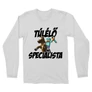 Fehér Minecraft férfi hosszú ujjú póló - Túlélő specialista