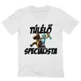 Fehér Minecraft férfi V-nyakú póló - Túlélő specialista