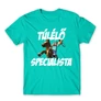 Türkiz Minecraft férfi rövid ujjú póló - Túlélő specialista