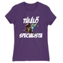 Sötétlila Minecraft női rövid ujjú póló - Túlélő specialista
