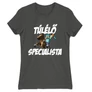 Sötétszürke Minecraft női rövid ujjú póló - Túlélő specialista