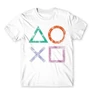 Fehér PlayStation - férfi rövid ujjú póló - Symbols