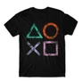 Fekete PlayStation - férfi rövid ujjú póló - Symbols