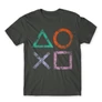 Sötétszürke PlayStation - férfi rövid ujjú póló - Symbols