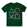 Sötétzöld PlayStation - férfi rövid ujjú póló - Symbols
