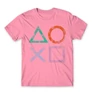 Világos rózsaszín PlayStation - férfi rövid ujjú póló - Symbols