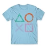 Világoskék PlayStation - férfi rövid ujjú póló - Symbols